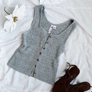 Cropped sweater-knit tank top